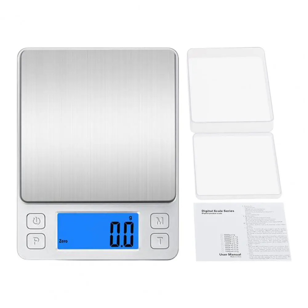 Portable Mini Kitchen Scale 3kg/0.1g with Dual Trays High