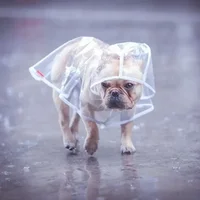 1pc Transparent Hooded Pet Dog Plastic Raincoat Dog Clothes Poncho For Small Dogs Little Puppy Pet Outdoor Accessories