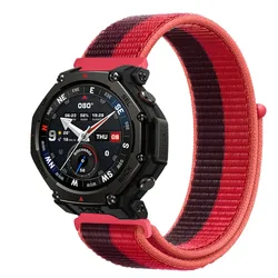 Breathable Nylon Loop Strap - 20mm/22mm - Width 22mm (Double spell red)