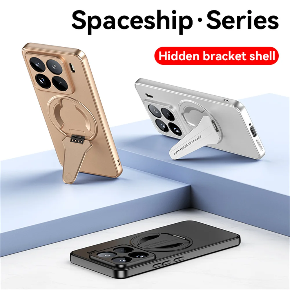 Luxury Folding Magnetic Phone Case with Camera Protection and Solid Color Design