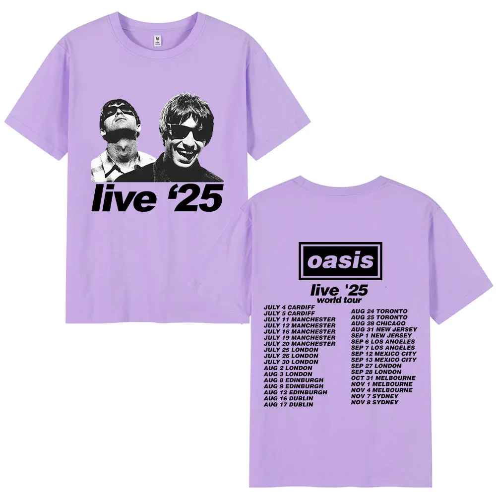 British Rock Band O-Oasis Live 25 Tour T-Shirts Mens Women