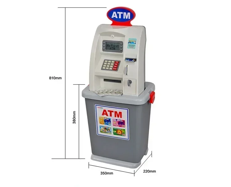 81cm Children's Bank ATM cash machine deposit machine play house toys kids Birthday Christmas Gift Parent child interactive game