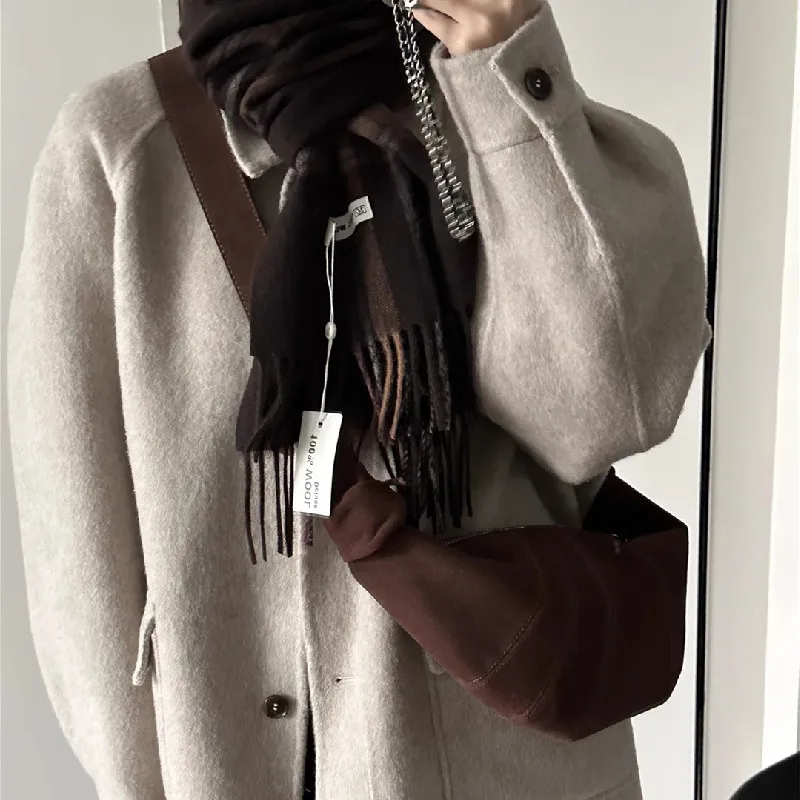 Women Retro Armpit Tote Bag Vintage Crossbody Satchel Bag Large Capacity Top Handle Bag Faux Suede Shoulder Bag Fall Shopper Bag