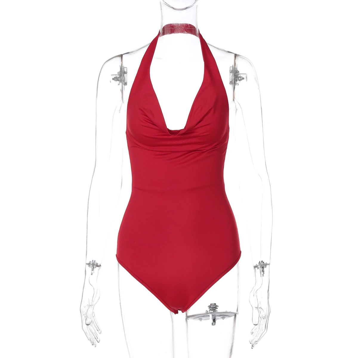 Spring and Summer New U-neck Women's Neck Backless Jumpsuit Fashion Solid Color Sexy Street Sleeveless Slim-fitting Top