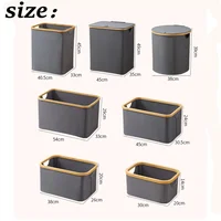 Laundry Storage Basket, Rectangle Closet Storage With Bamboo Handles, Collapsible Storage Bins for Toys Pillows Blankets Clothes 2