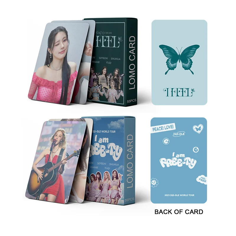 

55pcs/set (G)I-DLE I FEEL Lomo Cards 2023 WORLD TOUR Gidle Album Girls I Burn Photo Card Postcard Fans Gift SHUHUA MINNIE Kpop