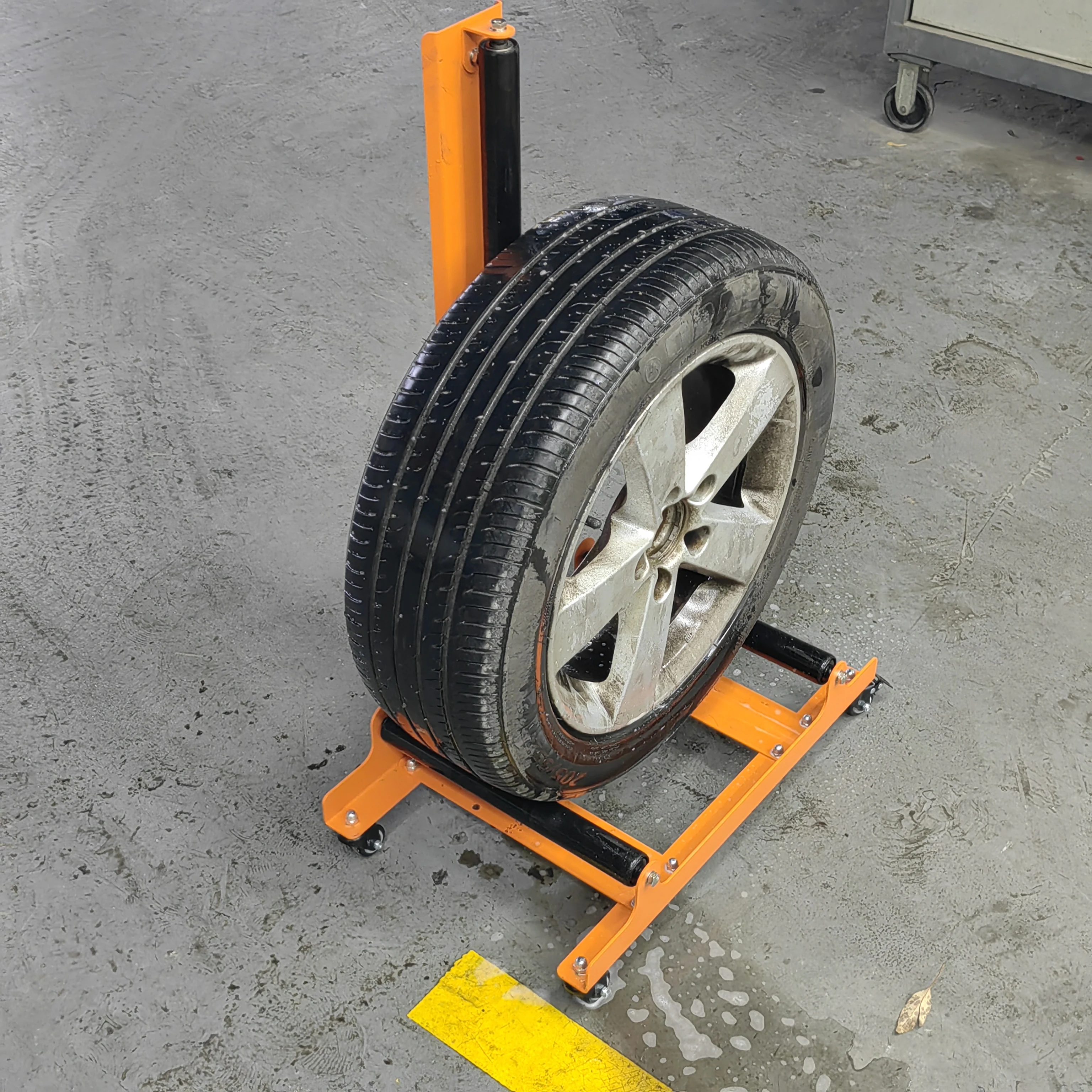 Tire Washing Rack Car Wheel Washing Rack Upgraded Movable Bracket Roller Rotating Rolling Car Beauty Repair Tool
