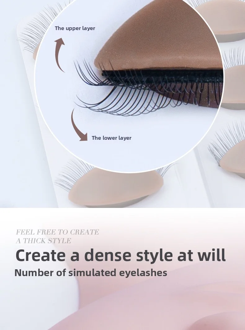 Description Picture 5 of item3 pairs of double-layer eyelash exercises, replaceable eyelid eye mask, silicone detachable eyelash extension display head  mold