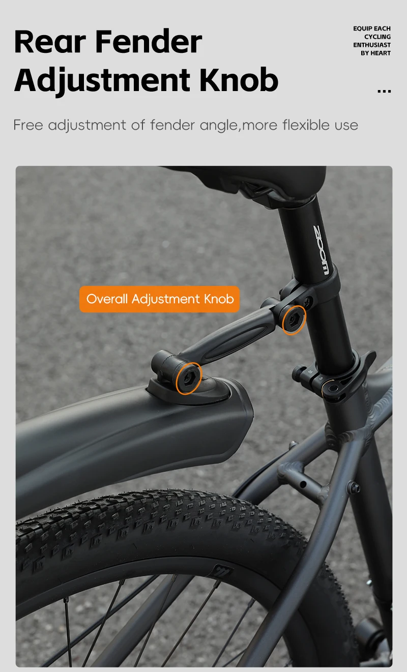 WEST BIKING 1 Paar MTB-Fahrrad-Kotflügel, reflektierende Warnung, Mountainbike, vorne und hinten, Kotflügel, verstellbares Fahrradzubehör – Detail 20