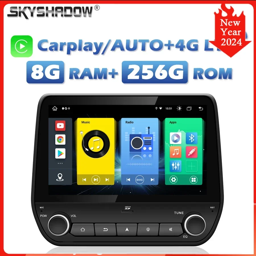 

4G SIM Carplay Auto Car DVD Player Android 13.0 8G+256G GPS Map RDS Radio wifi Bluetooth 5.0 For Ford Ecosport Fiesta 2017 2018