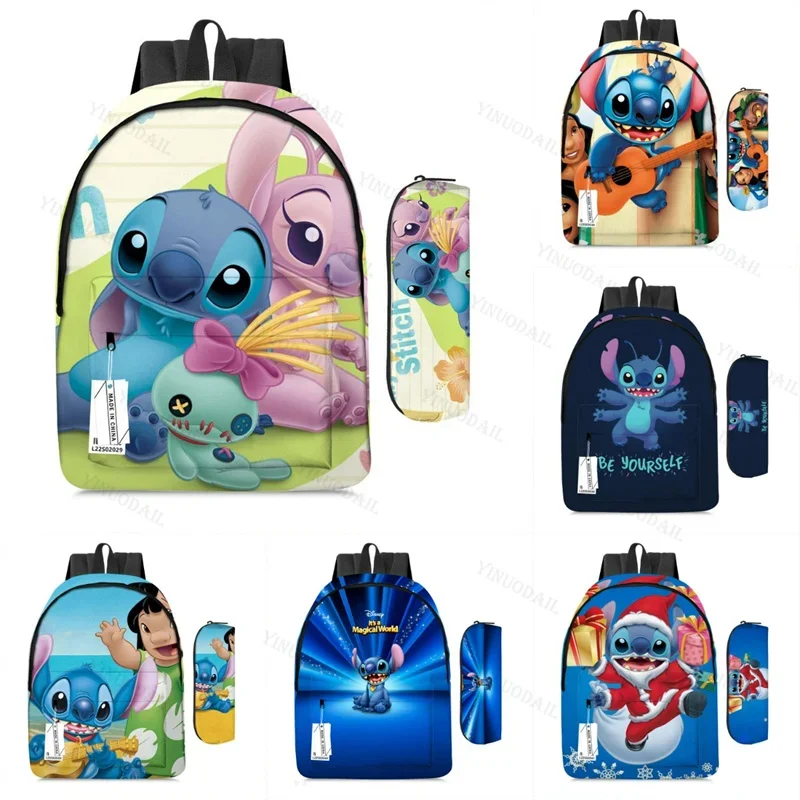 Lilo & Stitch 2:Stitch Has A Glitch Zaini Mochila De Viaje Per Zainetto Studio Cancelleria Figure Anime Borse Per Libri Mochila