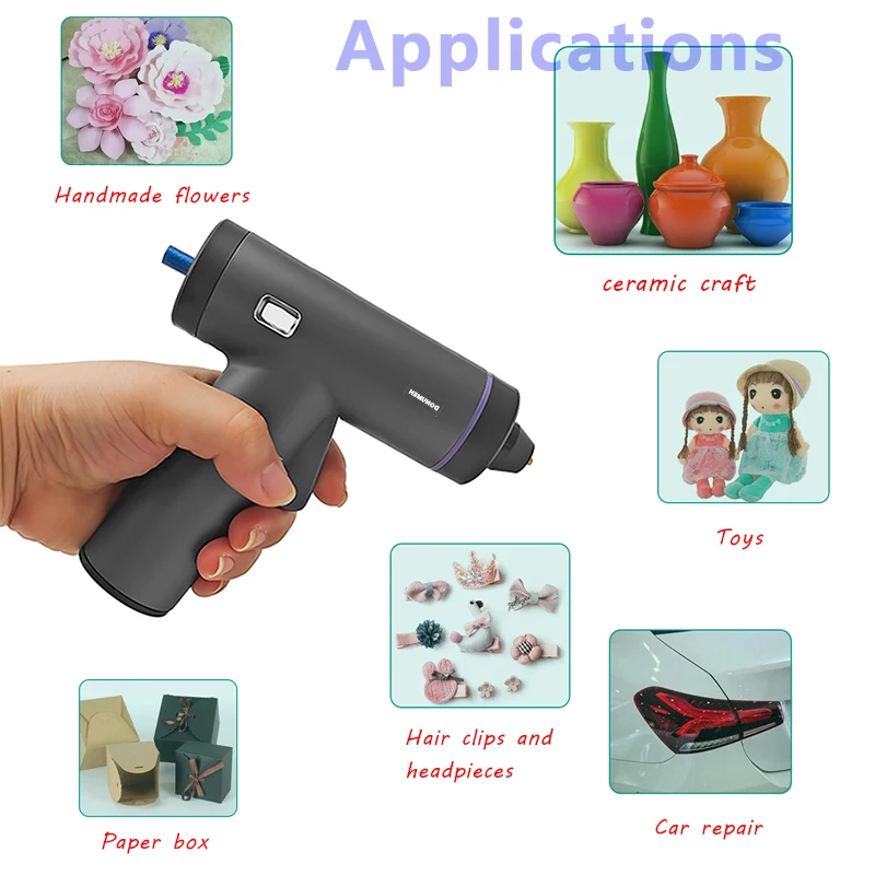 DONUMEH 3.6V Lithium Battery Cordless Hot Melt Glue Gun With Stick 150mm For Home DIY Household Repair hot melt glue gun,hot glue gun,cordless glue gun