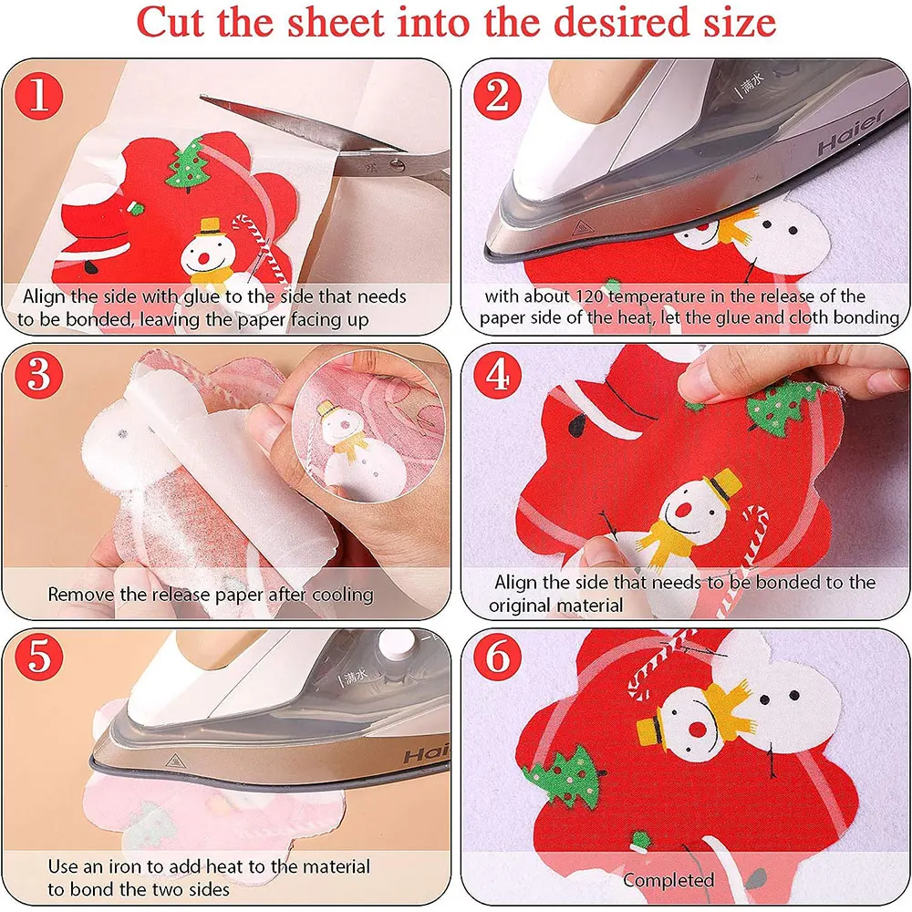 10 Pcs 7.8in x 11.8in Iron-on Adhesive Patches Sheets Double-Sided Press-on Patch Heat Melt Fabric Glue Sheet Permanent Fusible