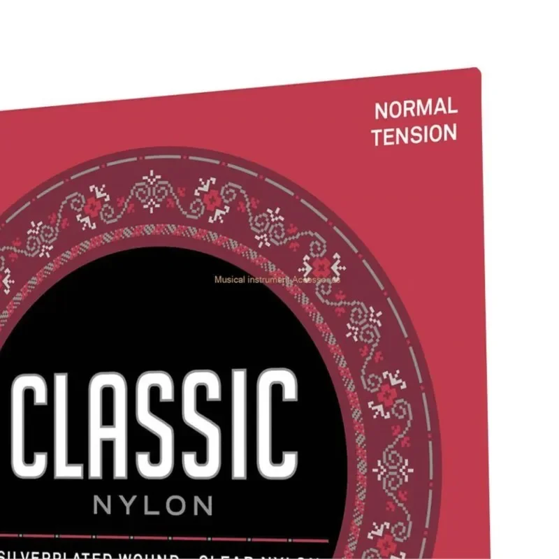 Guitar Strings EJ27N Nylon Classical Silver Plated Wrap Nylon Core Clear Student Trebles Normal Tension