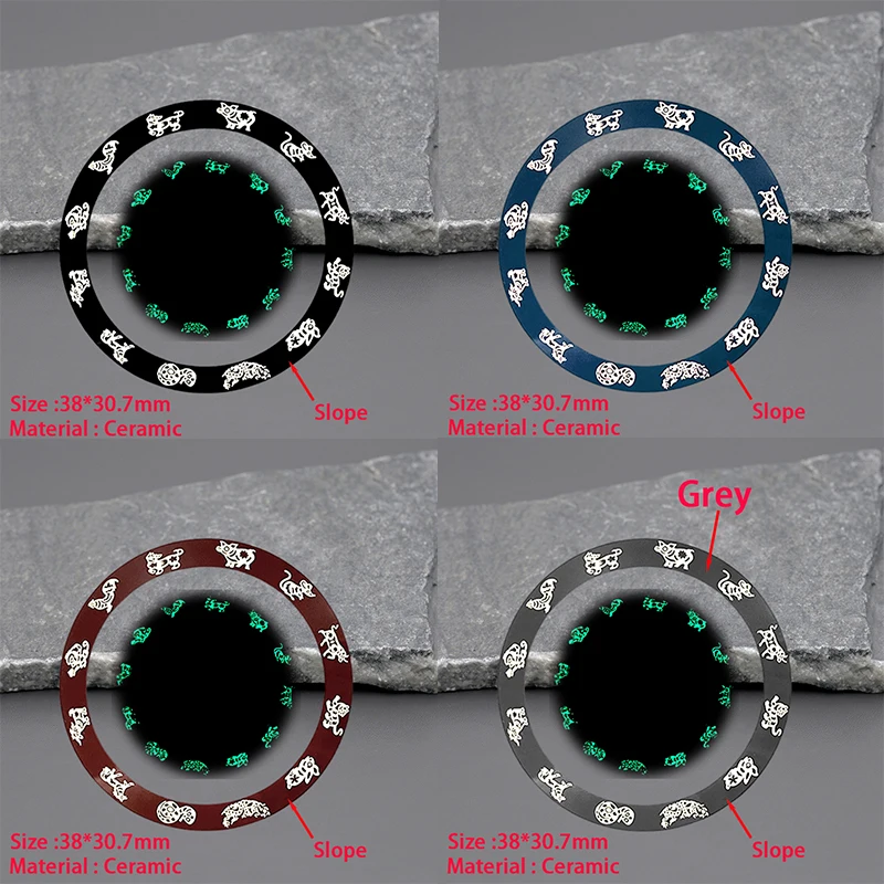 38*30.7Mm Orologio Inclinato Inserto Lunetta In Ceramica Sostituzione Degli Accessori Per Orologi Fit Gmt 600M Omega Seiko Skx007 Cassa Dell'Orologio 