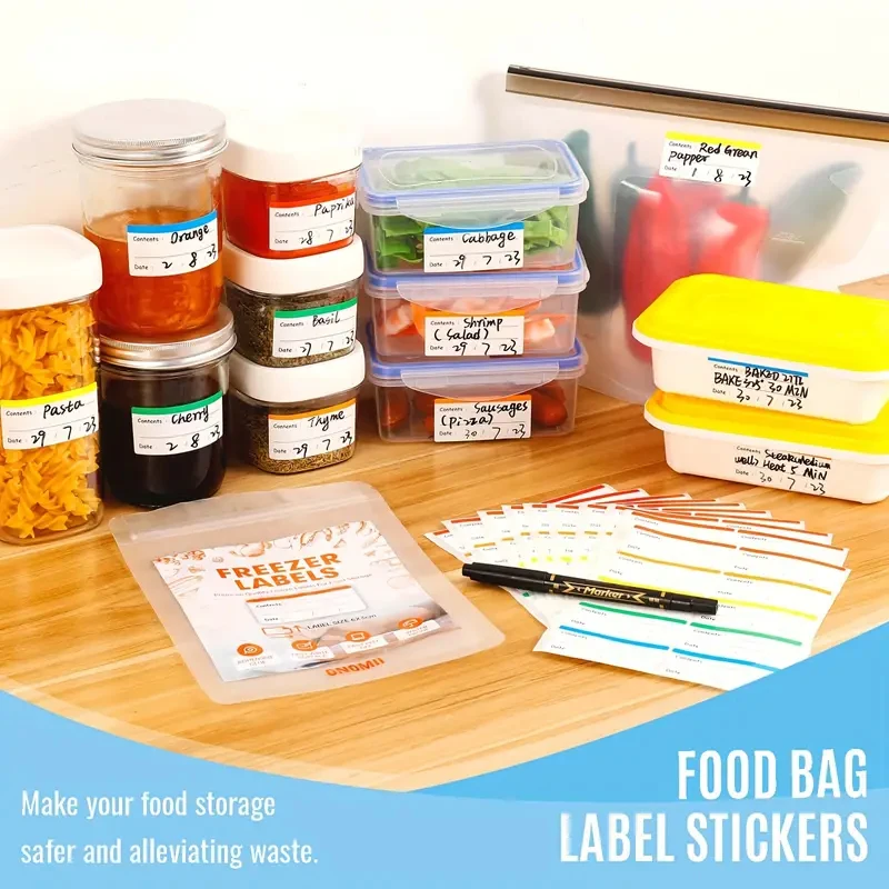 100PCS Label Stickers Colourful Refrigerator Labels Food Storage Stickers for Food Containers Sorting Labels