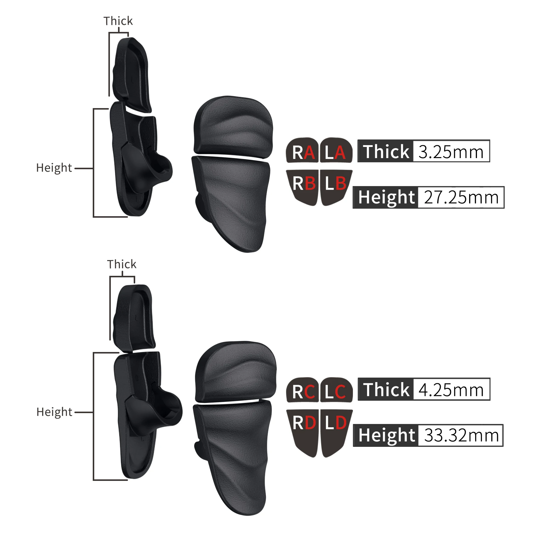Kit de Extensão de Botões de Ombro de Parada de Gatilho de Duna Playvital para o Controlador Ps5 Extensores de Disparador de Pára-choques de Rolha para Ps5-preto - Image 6
