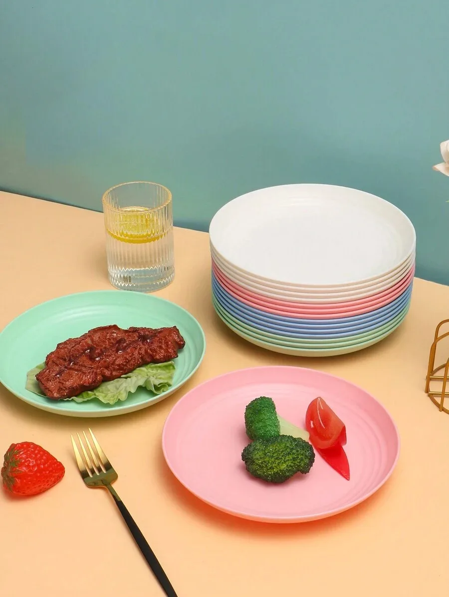8pcs Plastic reusable plate 3
