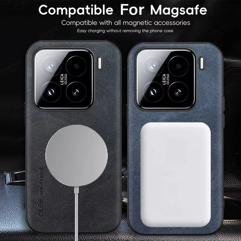 Leather Magnetic Phone Case Compatible with Xiaomi Devices