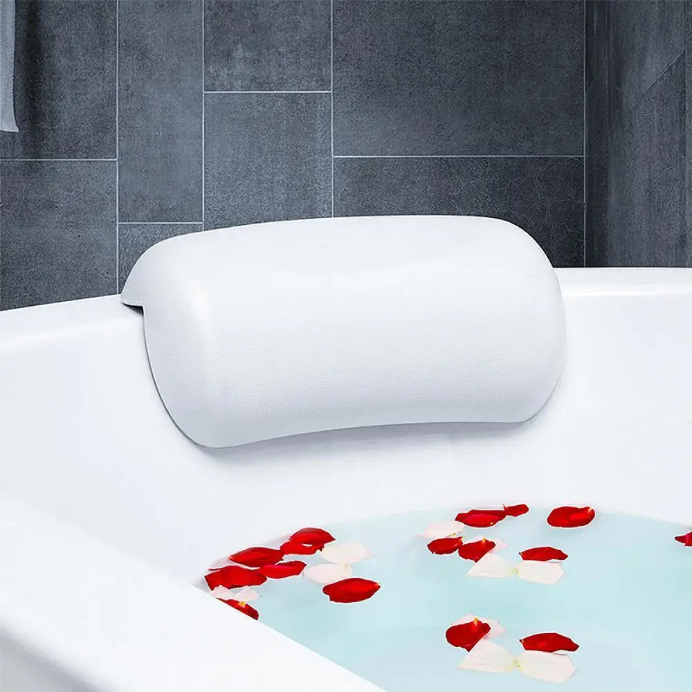Bathtub Headrest With Suction Cups SPA Non-Slip Bath Pillow Neck Back Headrest Pillows Soft Thickened Waterproof