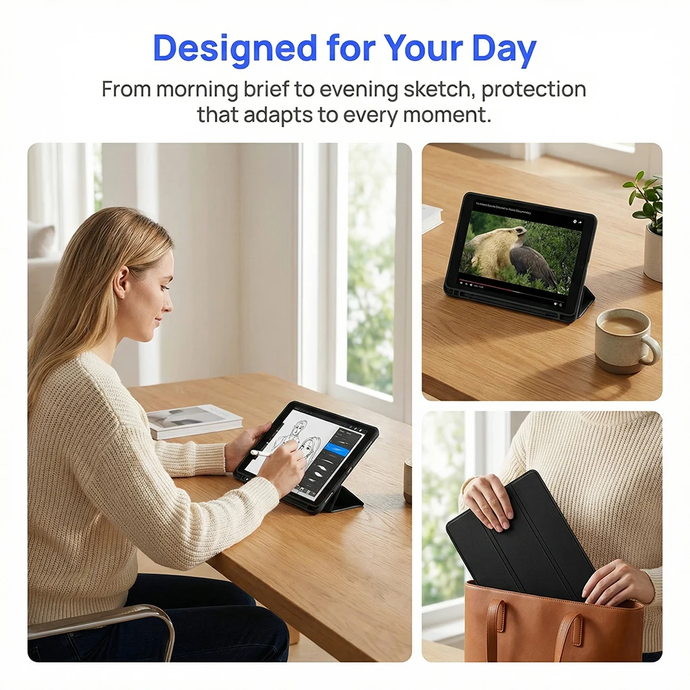 Universal Magnetic Flip Smart Cover with Auto Wake/Sleep Feature