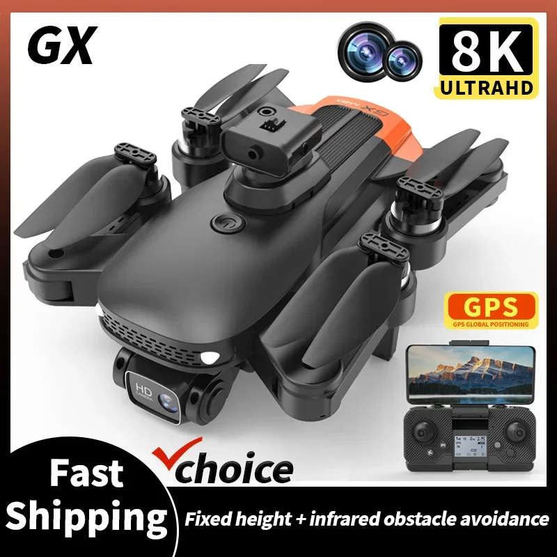 

Профессиональный Дрон GEETHA GX MAX, двойная камера 8K, обход препятствий ESC, GPS позиционирование, Wi-Fi, складной FPV, бесщеточный ру