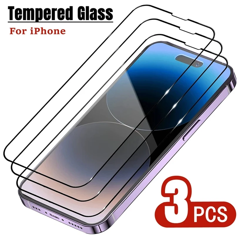 3PCSTemperedGlassforIPhone1312Mini11ProScreenProtectorfor