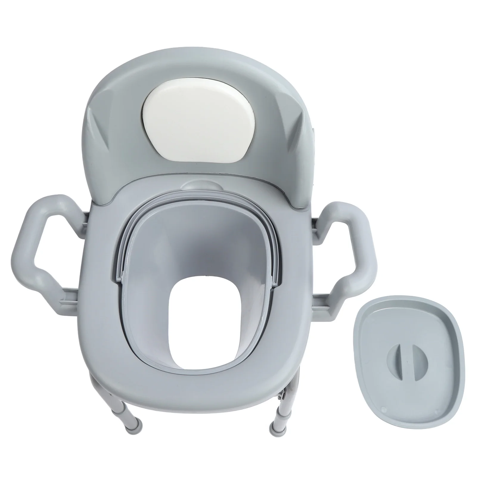 Commode Chair for Toilet Armrests 3 Levels Height Adjustable Sealed Lid Heavy Duty Bedside Commode for Adults for Squat Toilet 4