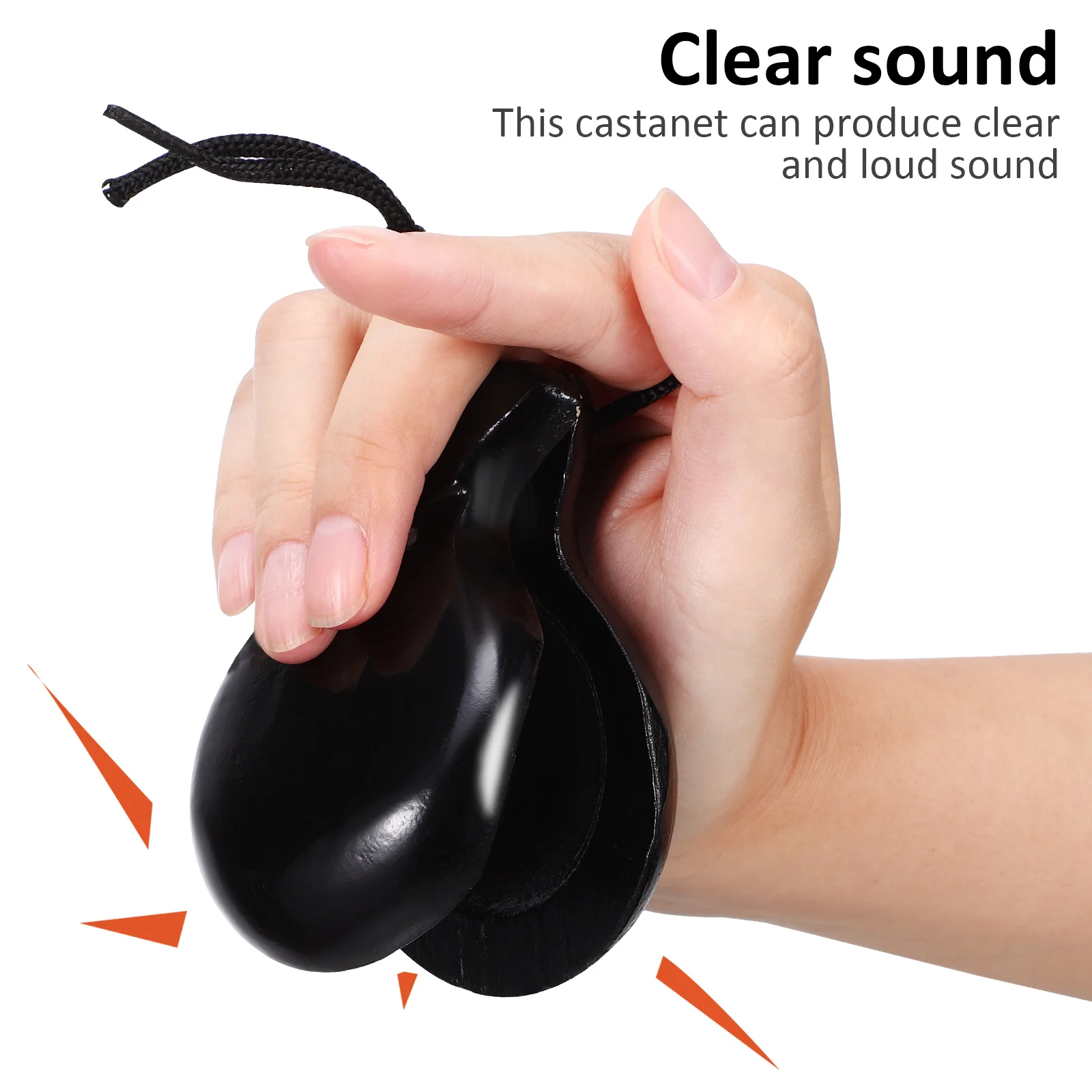 Allegro Wooden Spanish Castanets Black Toddler Adult Toy Music Instruments Percussion flamenco castanets