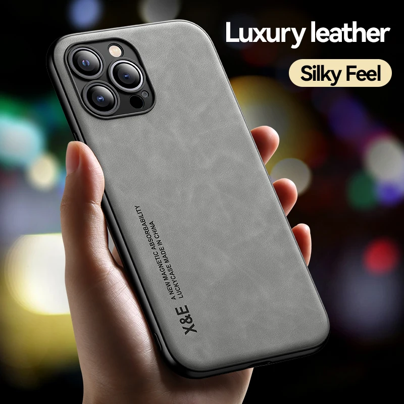 Luxury Leather Phone Case for iPhone 15 14 13 Pro Max 11 12