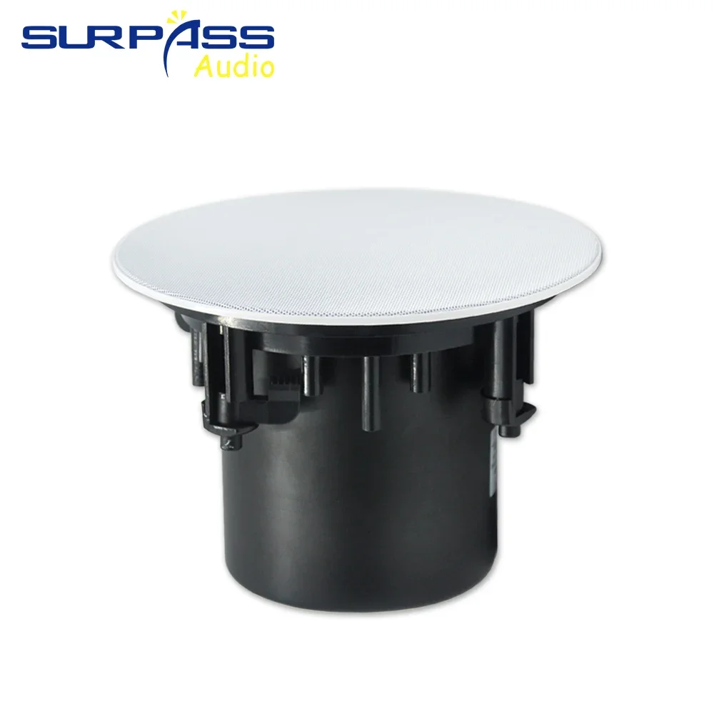 5inch 20W Coxial Ceiling Speaker Background Music Sound System Indoor Woofer Loudspeaker In Wall with Cover Can for Home Theater