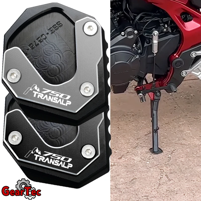 

For HONDA XL750 XL 750 TRANSALP 750 2023 Motorcycle Accessories Aluminum Kickstand Foot Side Stand Enlarger Pad Tire Valve Caps