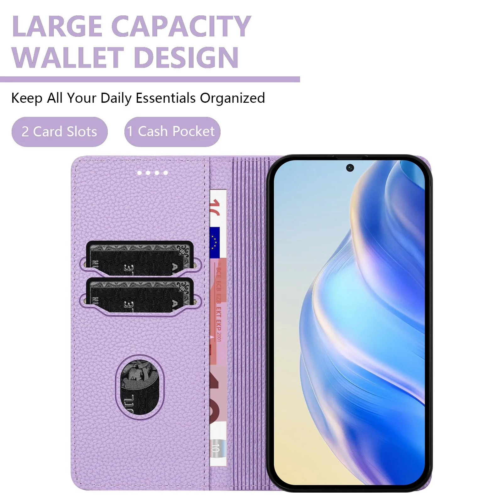 Magnetic Lichee Pattern Leather Phone Case