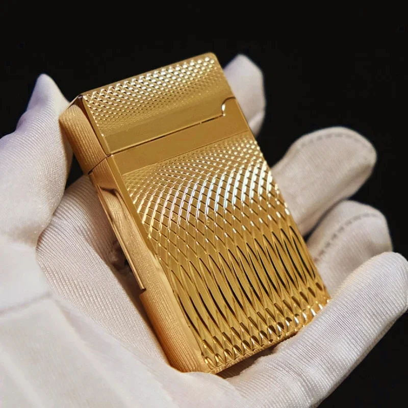 2024 Hot Selling Butane Gas Lighter Metal Windproof Bright Tone Compact Jet Engraved Men's Lighter Gift with Gift Box
