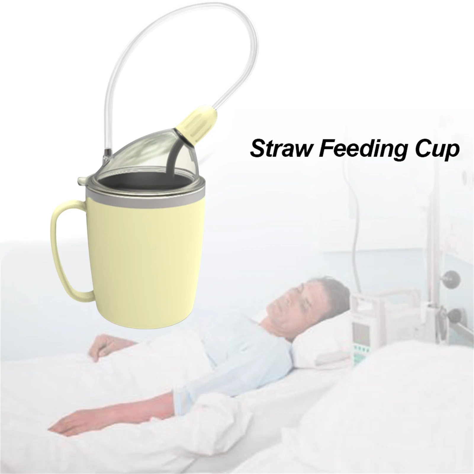 Sippy Cup with Straw for Liquids Water | Convalescent Feeding Cup for Elderly & Patients | 350ML Drinking Cup with Straw for Dis