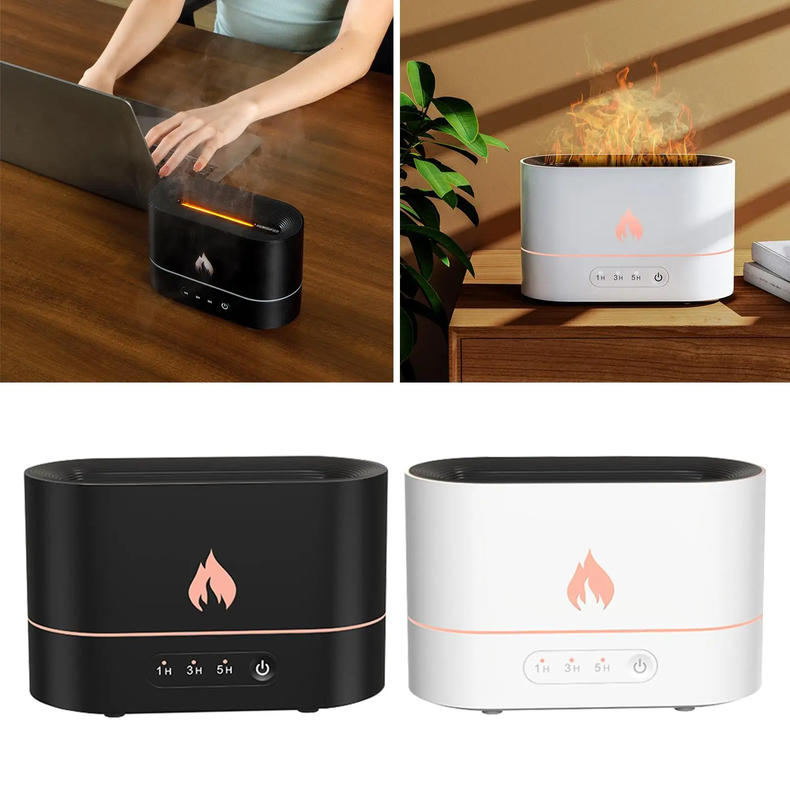 250ml Car Flame Air Humidifier Essential Oil Diffuser Aroma Ultrasonic Mist Maker Aromatherapy Humidifiers Diffusers Fragrance