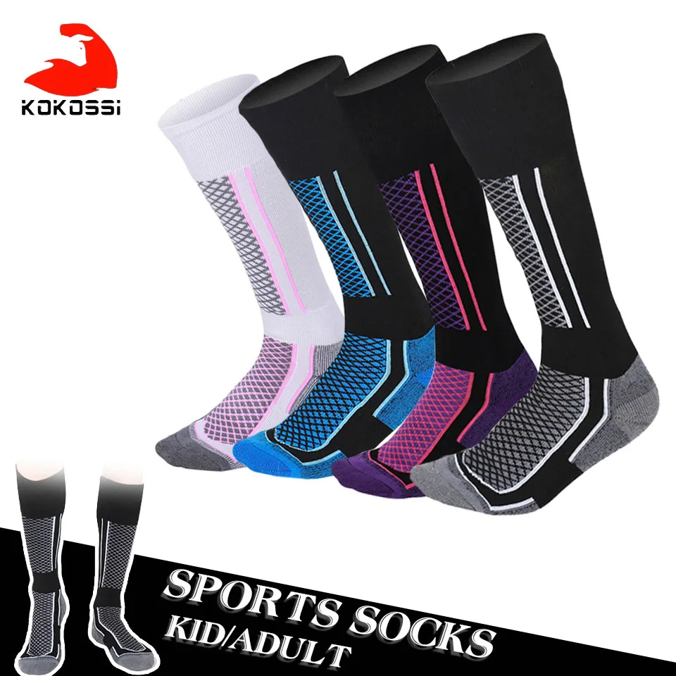 Ski Socks KoKossi Outdoor Ski Socks Long High Tube Winter Thick Warm Towel Bottom Mountaineering Snowboard Sport Socks Adult Children