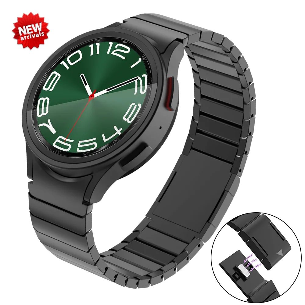 

Роскошный браслет из нержавеющей стали для Samsung Galaxy 6 Classic, металлический ремешок без зазора 47 мм 43 мм для часов 5/4 40 44 мм 5Pro 45 мм, браслет