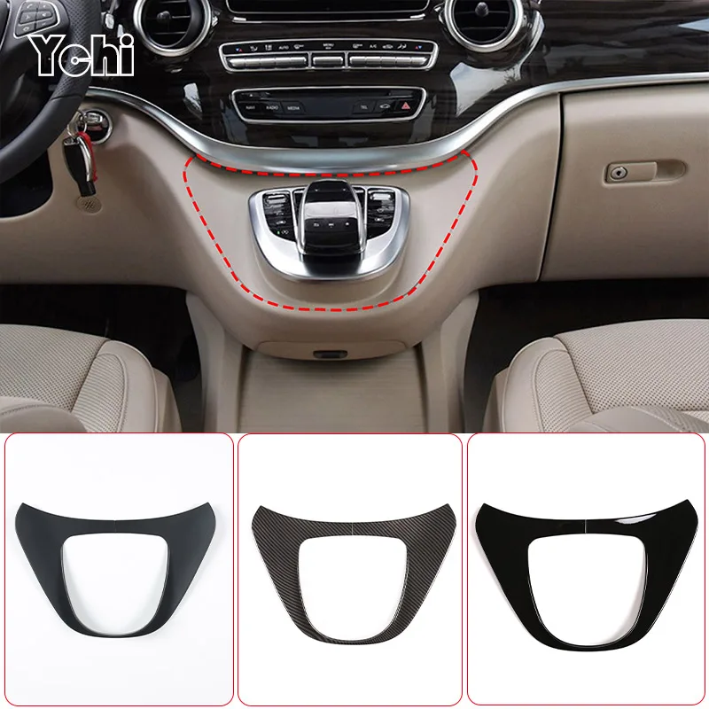 

ABS Carbon Fiber Car Center Console Multimedia Button Panel Outer Frame Cover Trim For Mercedes Benz V Class V250 V260 2015-2020