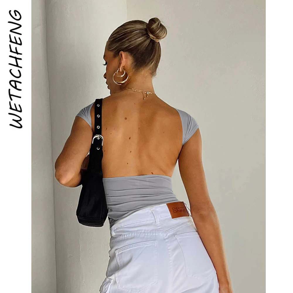 Women's Skims Crop Tops Sexy Backless Sleeveless Summer Streetwear