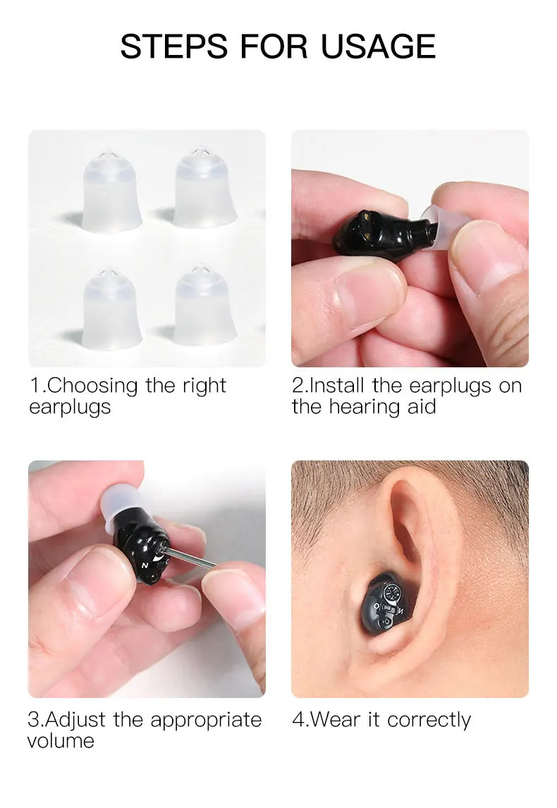 Wireless Mini Noise-cancelling Hearing Aid Senior Invisible Original Audio Ampli