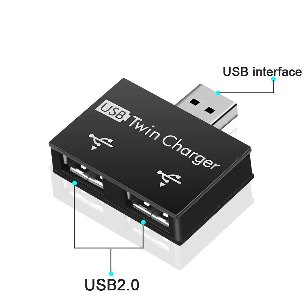 USB Hub Adapter USB Splitter USB 2.0 HUB Converter USB Male To Twin Charger Interface Female for Huawei Xiaomi Macbook Pro 5