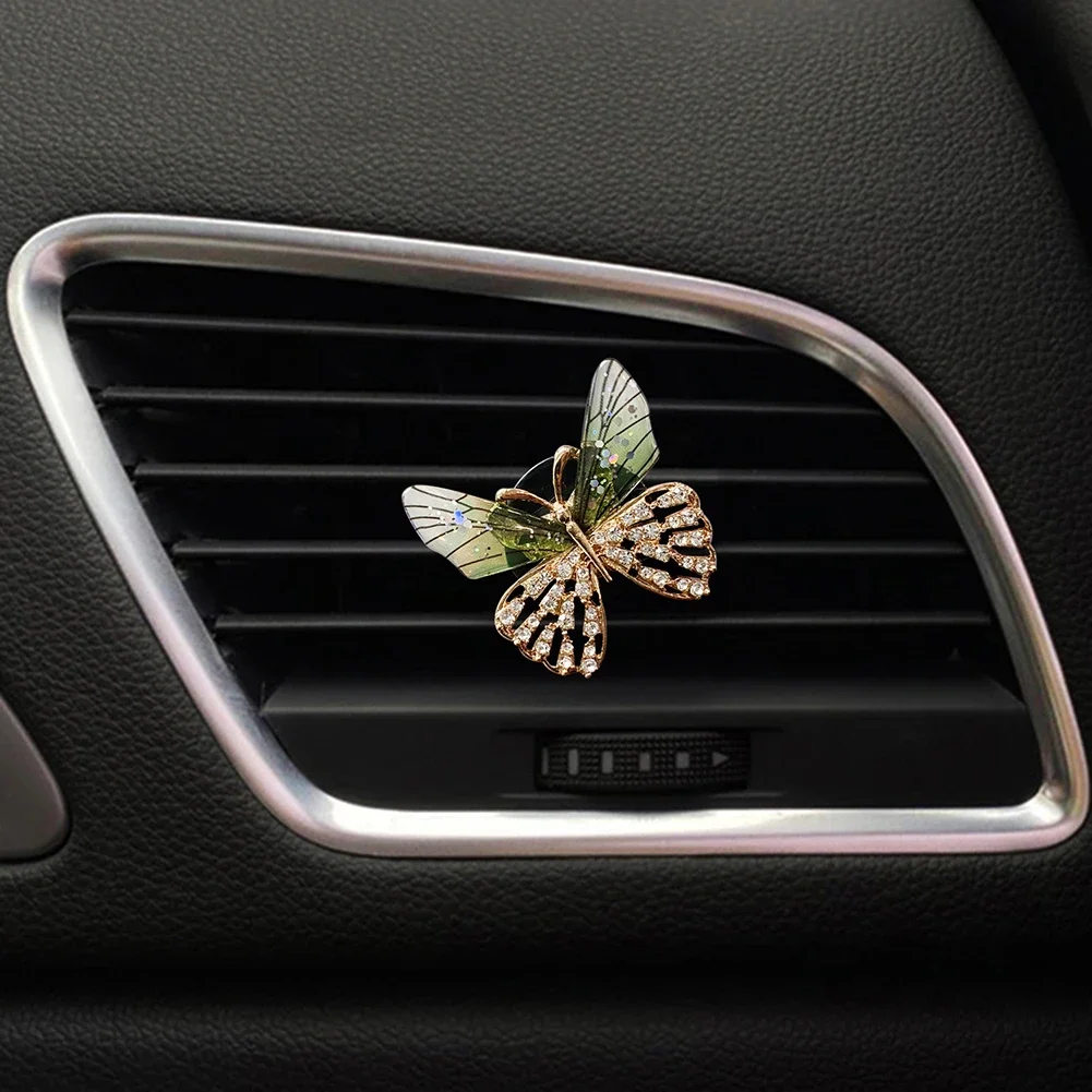 Shiny Rhinestone Dragonfly Car Air Freshener Clip
