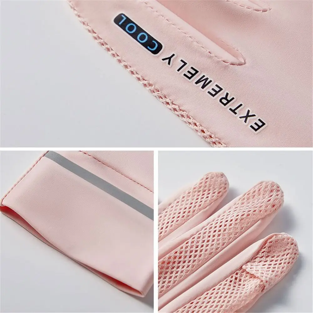 Sunscreen gloves Lady Sunscreen Ice Silk Gloves Female Summer Sun Protection Gloves Fashion Cycling Driving Running Mittens Thin Anti-UV