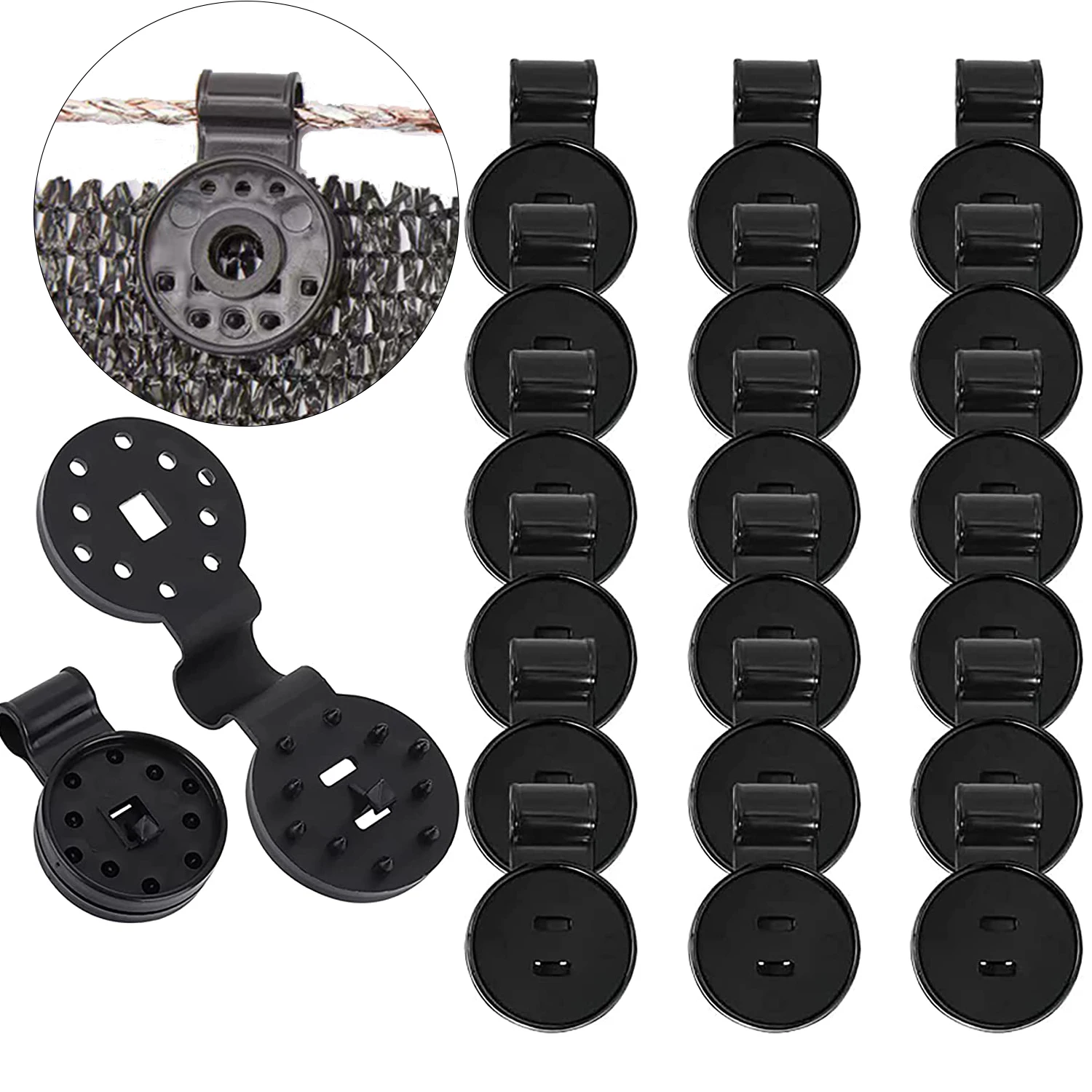 100pcs Shade Cloth Clips Shade Cloth Plastic Clips Sun Shade Net Clips Greenhouse Fabric Fix Clamps Accessories Grommet Fence Netting Hook