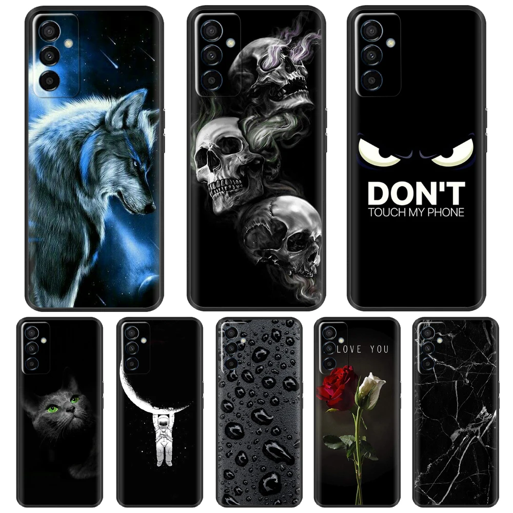 Custodia Per Samsung F13 Custodia Cute Pattern Black Back Protectived Custodie Per Cellulari Per Samsung Galaxy F13 Sm-E135F F 13 Paraurti