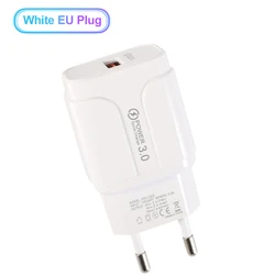 Ultra - Fast USB Charger with Quick Charge 3.0 and EU/US Plug Compatibility - EU Plug White