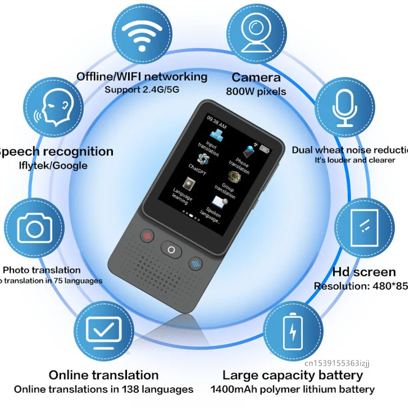 T21 Translator Device Support 138 Languages Instant Intelligent Real-Time Translation Text Photo Translate Machine voice translator,language translator