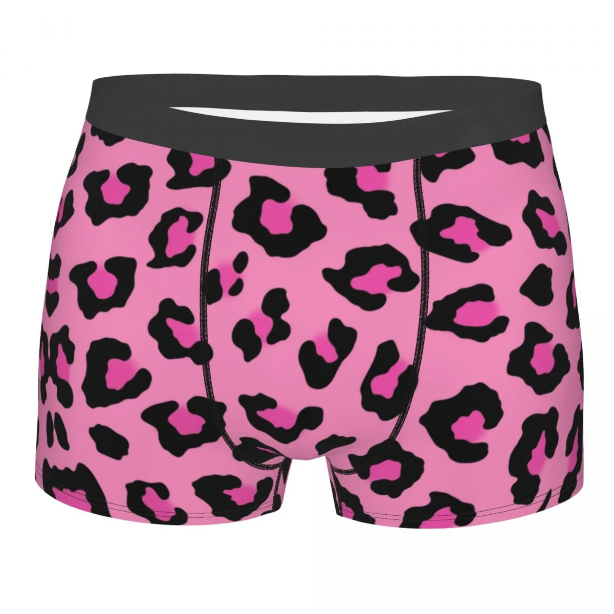 Calzoncillos bóxer para hombre, ropa interior con estampado leopardo rosa, divertidos, de talla grande| - AliExpress