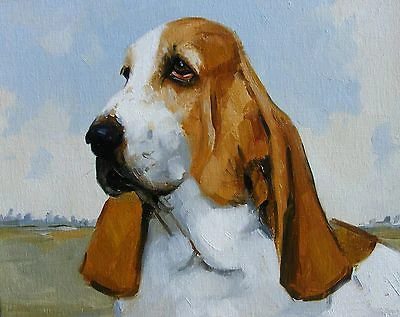 

portrait of a basset hound dog ORIGINAL art - TOP art oil painting--24 inch art painting # TOP animal HOME Decor OIL ON CANVAS